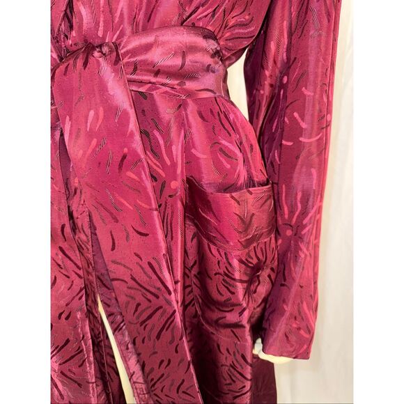Vintage 1930s–1940s Style Craft Men’s Satin Jacquard Dressing Gown Robe — Shawl - Picture 14 of 16